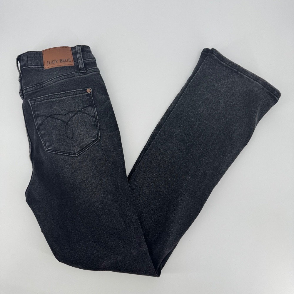 Judy Blue Women High Rise Bootcut Jeans Faded Black Denim JB88787 BK-R Size 3 26